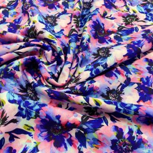V43/FF - Expressive Jewel Floral Rayon Linen