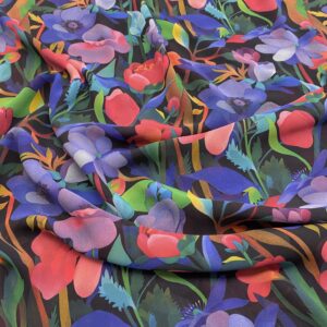 P15/FF - Vibrant Botanical Polyester Chiffon