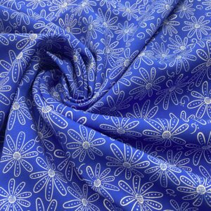 V02/GG - Grecian Blues Radiant Flowers Viscose (Victoria Louise Designs)