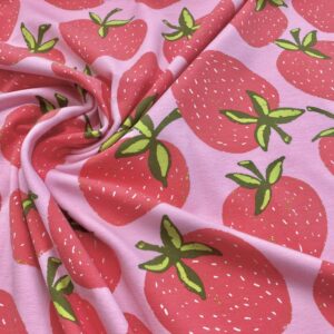 J01/GG - Strawberries Pink Cotton Jersey