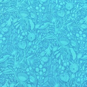 Tur01/GG- Rise Up - Floral Damask Dark Turquoise