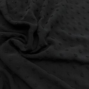 P04/GG - Black Sheer Dobby Spot Polyester