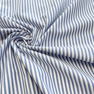 C15/GG - Denim Blue and White Striped Cotton Blend