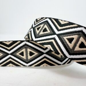 Web05/GG - Geometric Dual Sided Black Stone Webbing (38mm wide)