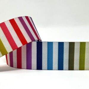 Web12/GG - Rainbow Striped Nylon Webbing (38mm wide)