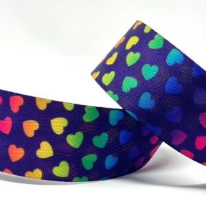 Web09/GG - Rainbow Heart Nylon Webbing (38mm wide)