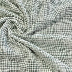 C23/GG - Green Checked Cotton Seersucker