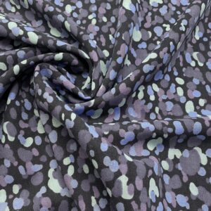 V13/GG - Blueberry Spot Wool Viscose Challis