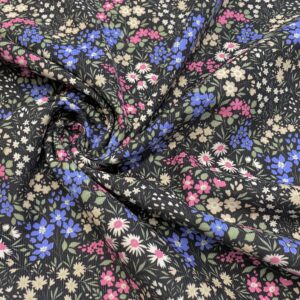 C43/GG - Midnight Woodland Floral Babycord (21 Wale)