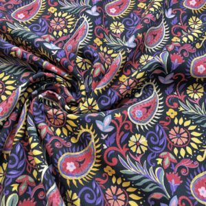 C44/GG - Paisley Floral Babycord (21 Wale)