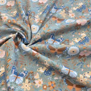 C49/GG -Butterfly Meadow Sage Babycord (21 Wale)