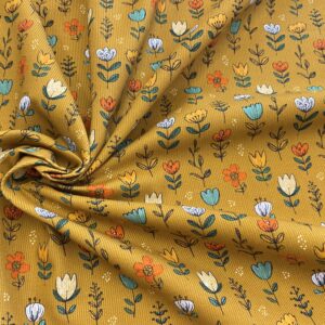 C56/GG - Olive Forest Bloom Scatter Needlecord